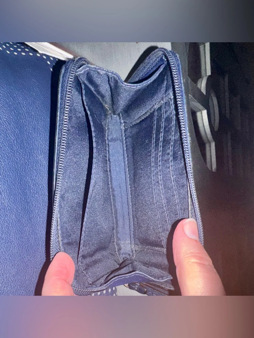 COACH Legacy 2012 Perforated
Leather Duffle Navy / Citrine #22762 & Wallet - GUC - Picture 16 of 16